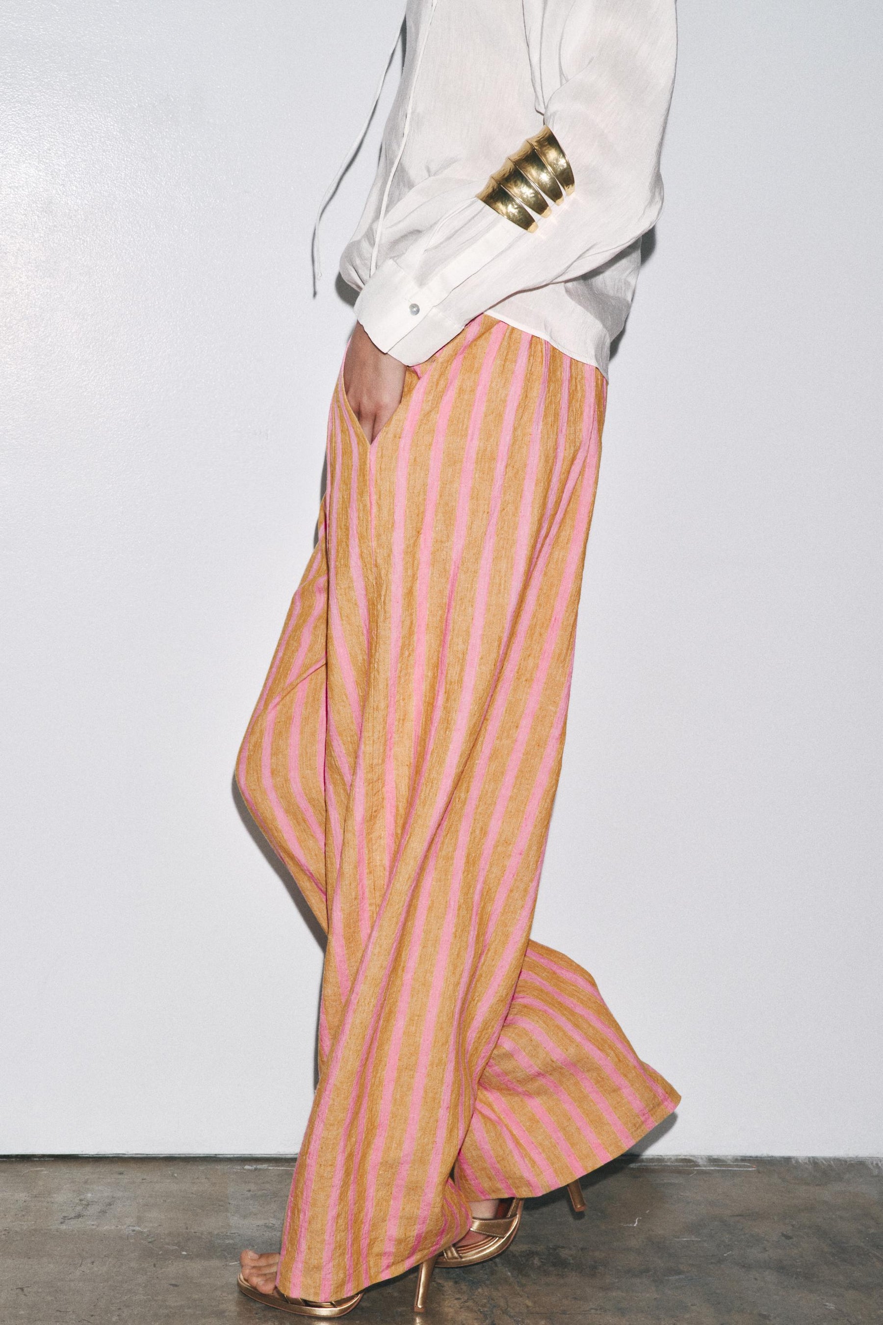 LINEN BLEND TROUSERS