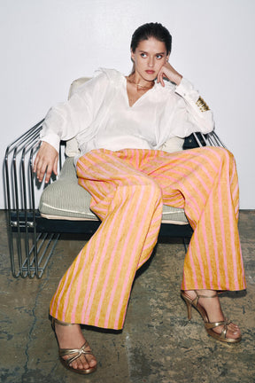 LINEN BLEND TROUSERS