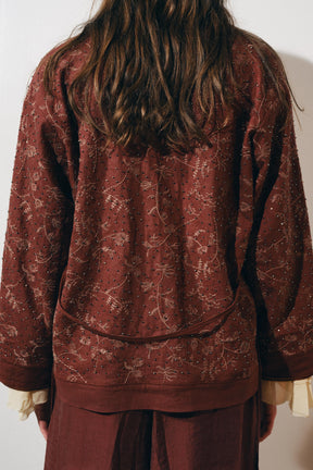ZW COLLECTION EMBROIDERED LINEN BLEND KIMONO - Image 3