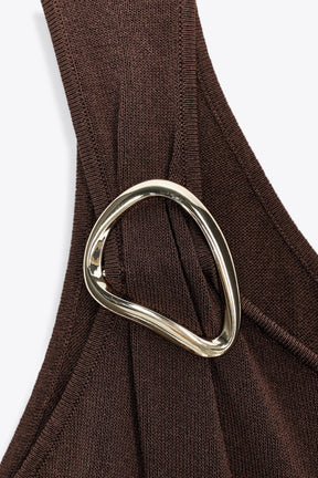 ASYMMETRIC KNIT MIDI DRESS WITH TRIM - Image 6