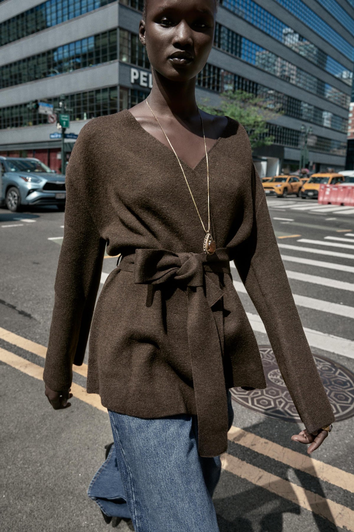 BELTED KNIT CARDIGAN