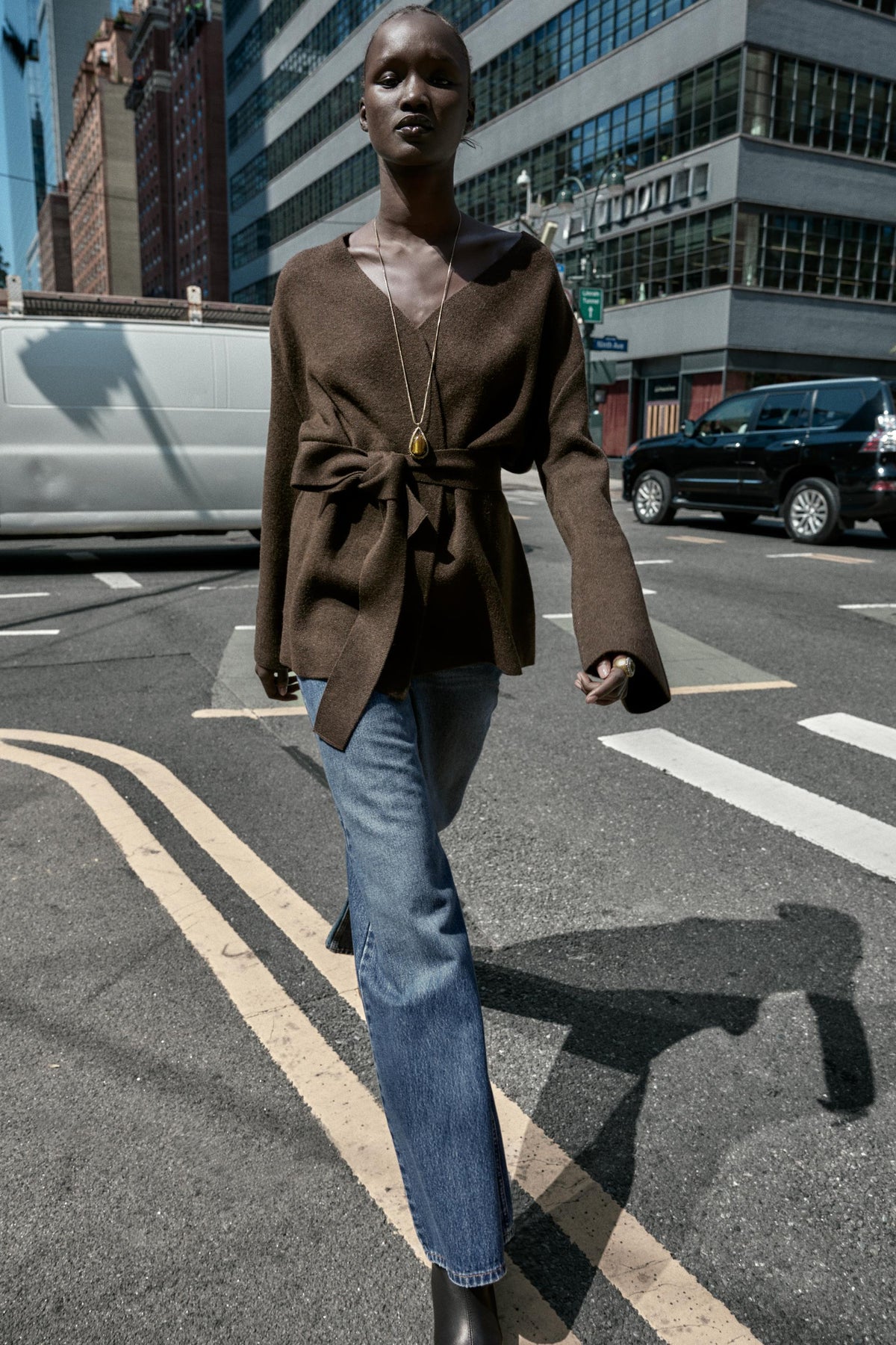 BELTED KNIT CARDIGAN