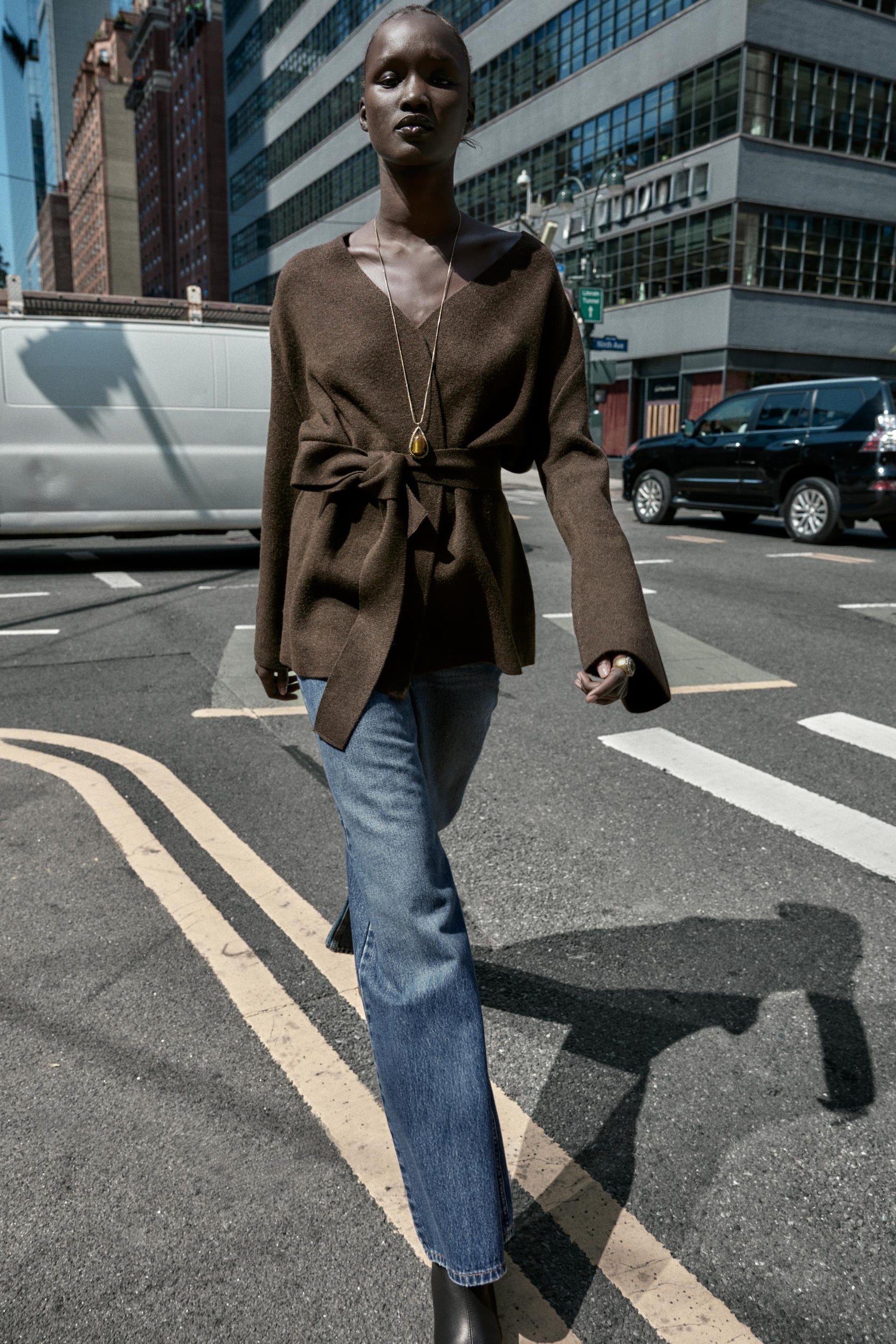 BELTED KNIT CARDIGAN