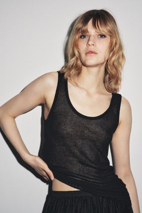 POINTELLE KNIT CROP TOP - Image 2