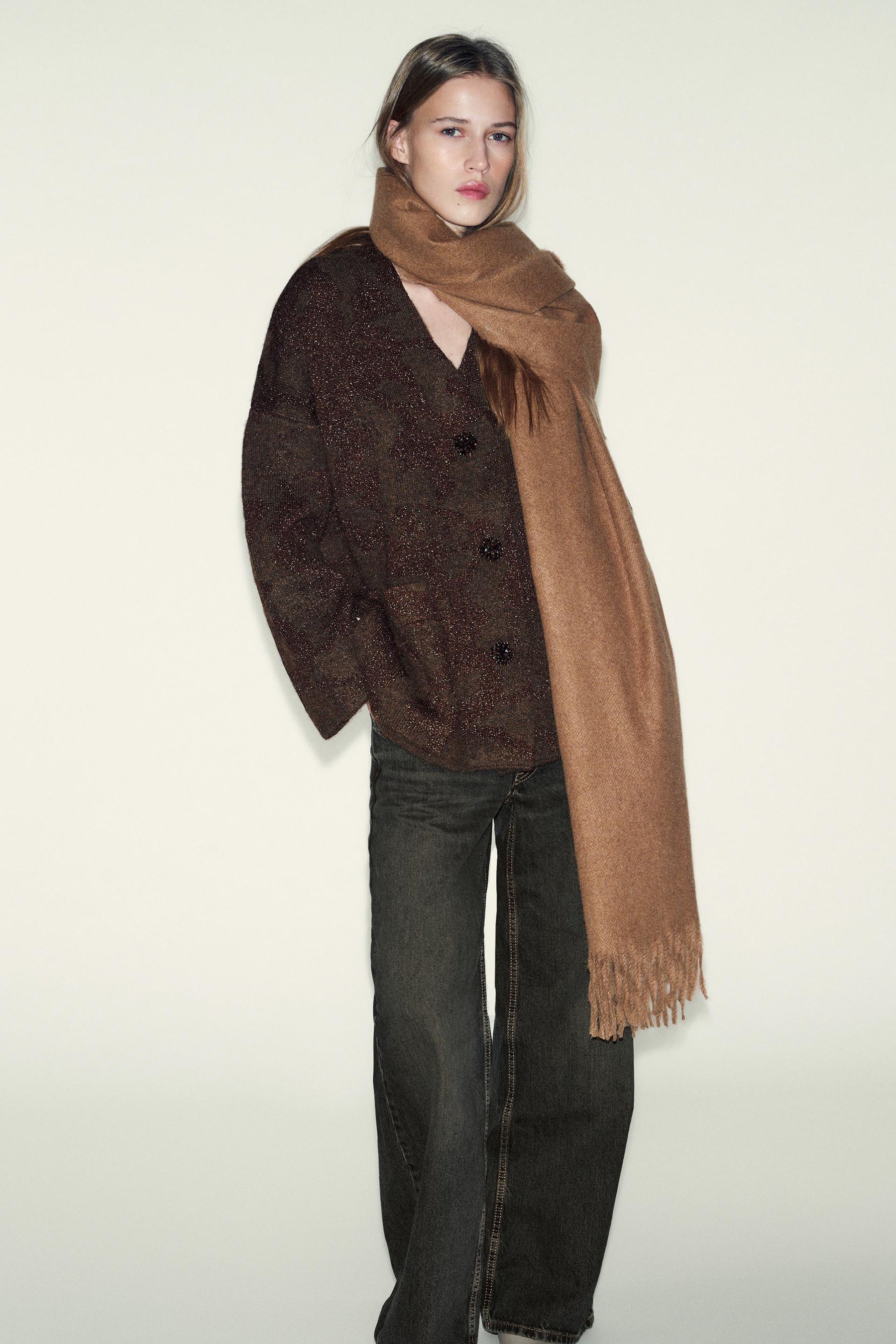 Metallic Thread Cardigan