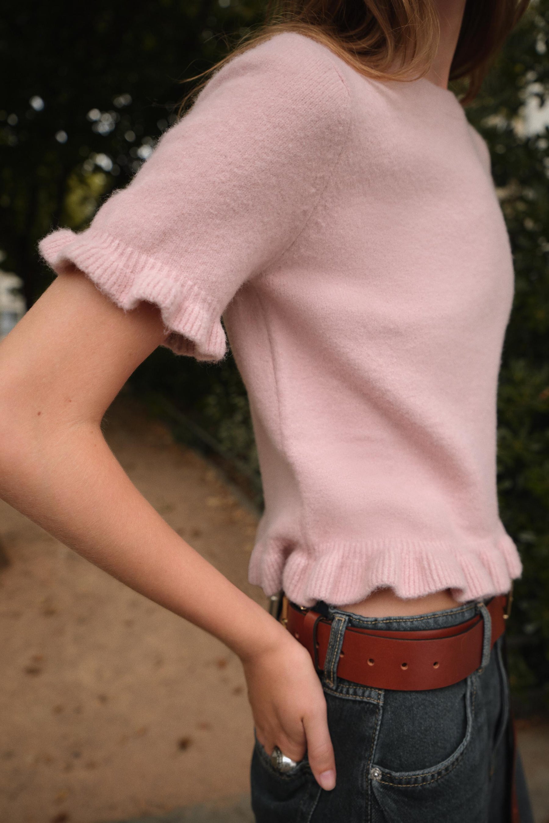 Ruffle Short Sleeve Jumper