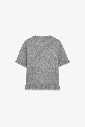 KNIT SHORT SLEEVE JUMPER WITH RUFFLES - Image 3