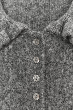 Ruffle Trim Knit Cardigan