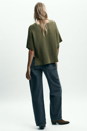 Contrast Knit Sweater