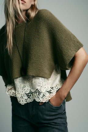 Contrast Knit Sweater