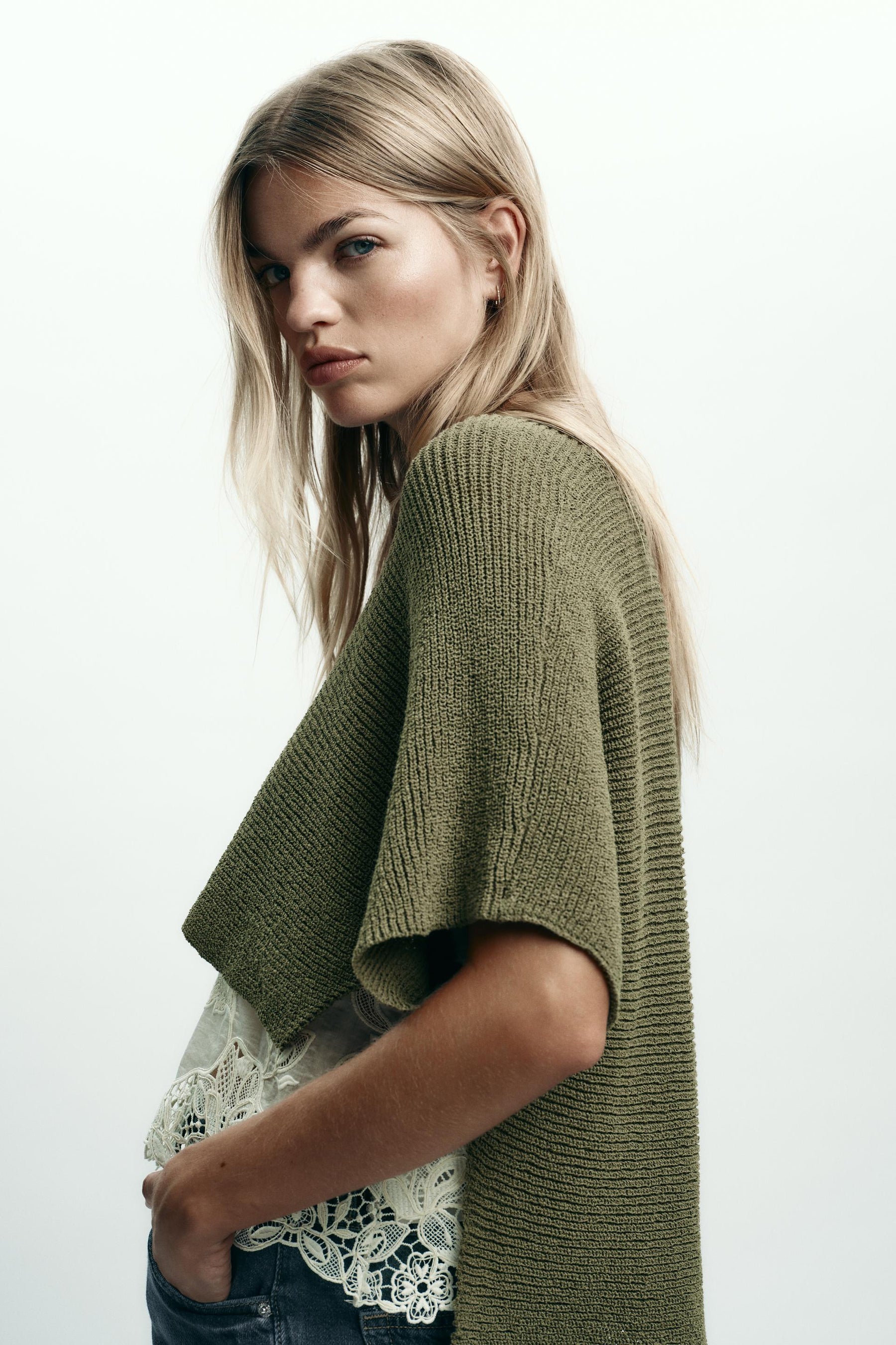 Contrast Knit Sweater