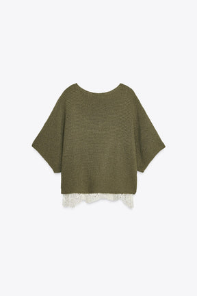 Contrast Knit Sweater