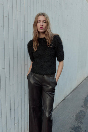 SHORT SLEEVE KNIT JUMPER WITH JEWEL BEADS - Image 1