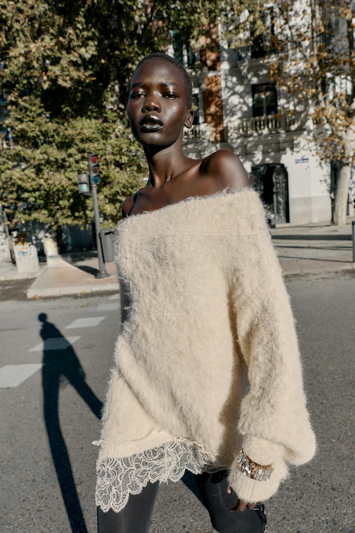 Knit Jumper with Lace