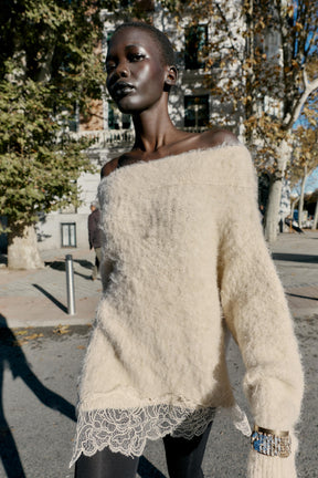 Knit Jumper with Lace