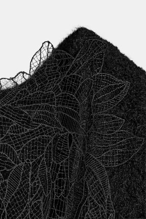 LACE-COMBINED KNIT JUMPER