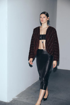 QUILTED VELVET KIMONO WITH BEADS - Image 4