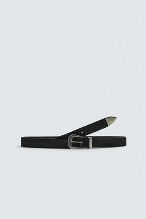 LEATHER BELT WITH SHEEPSKIN FINISH - Image 1