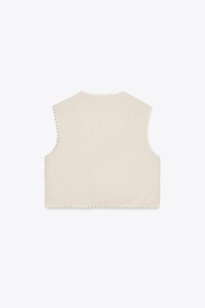 FLORAL EMBROIDERED COTTON WAISTCOAT - Image 2