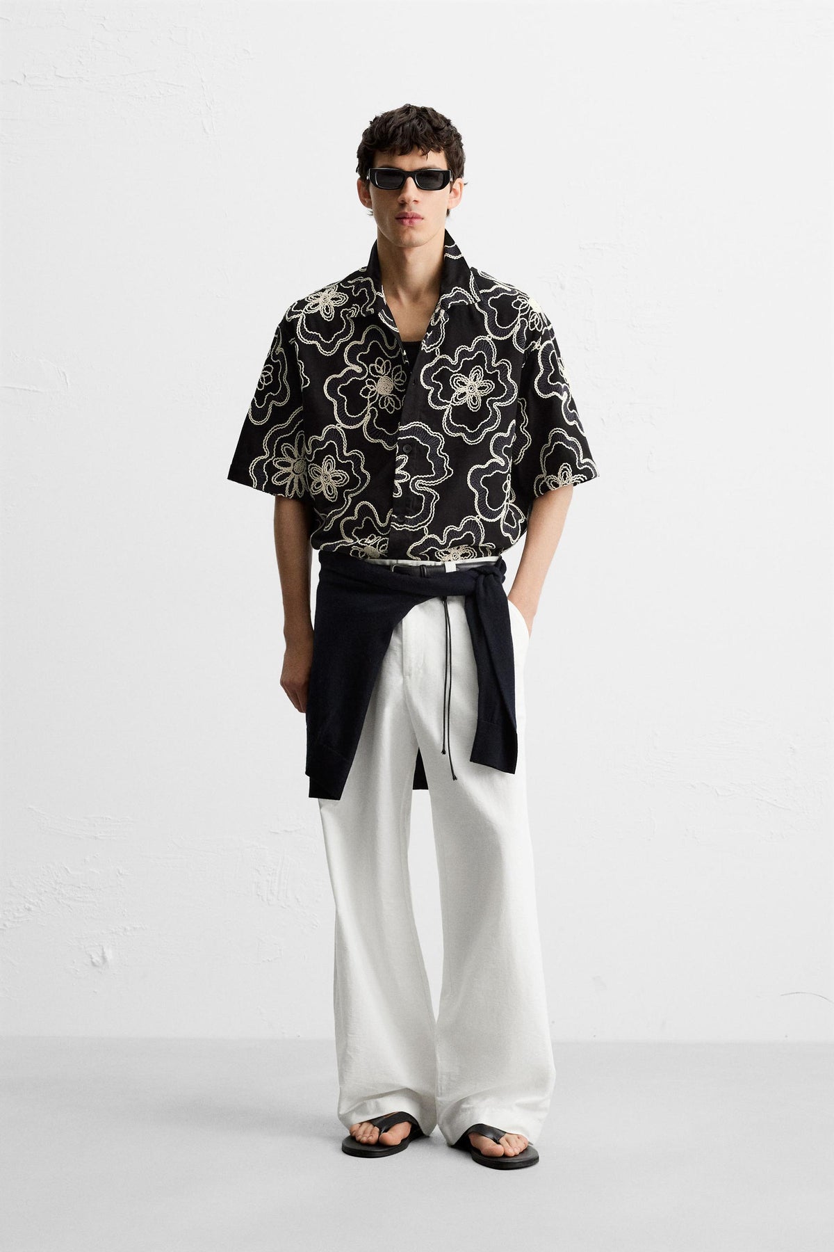 TEXTURED EMBROIDERY SHIRT - Image 1