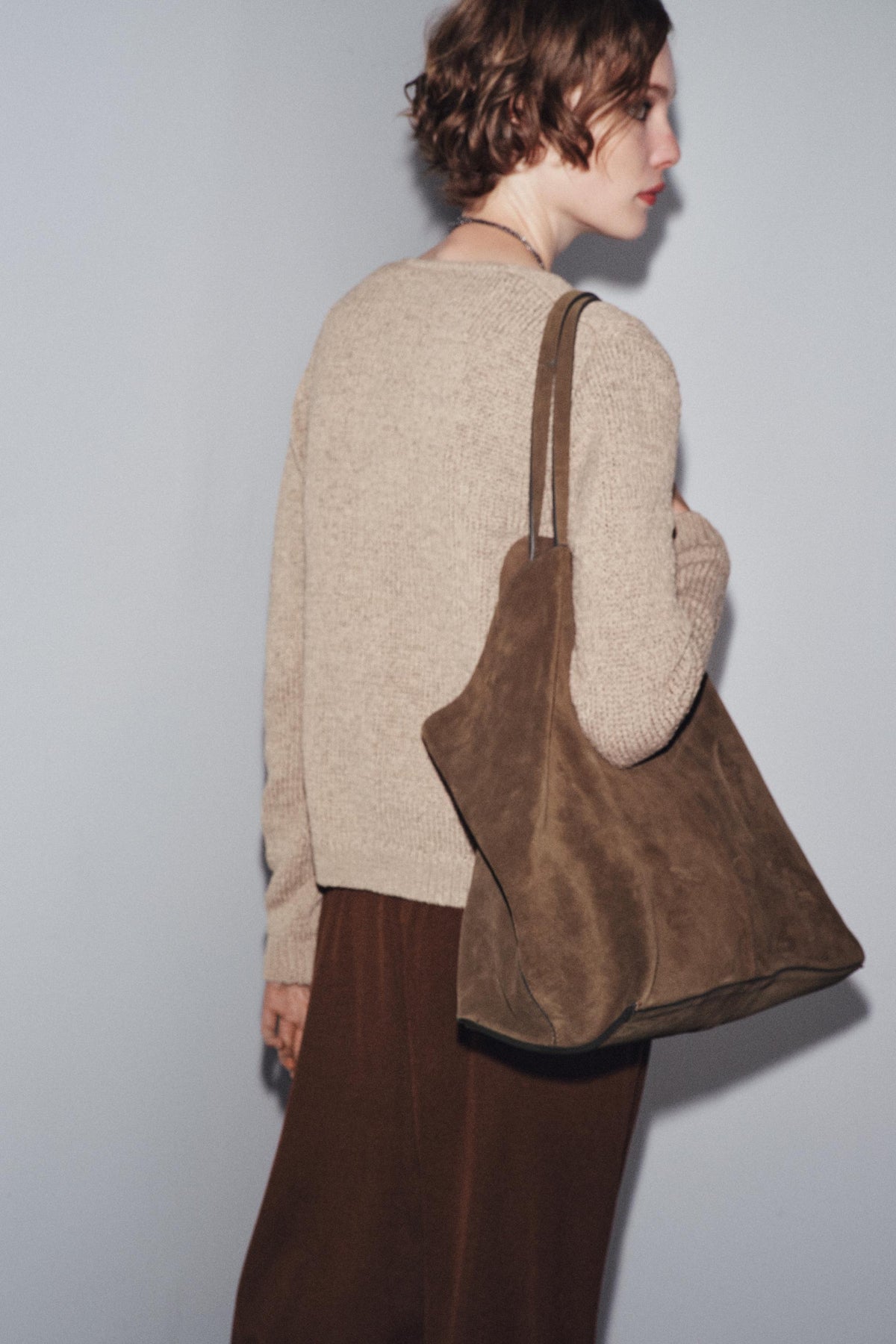 SUEDE MAXI TOTE BAG