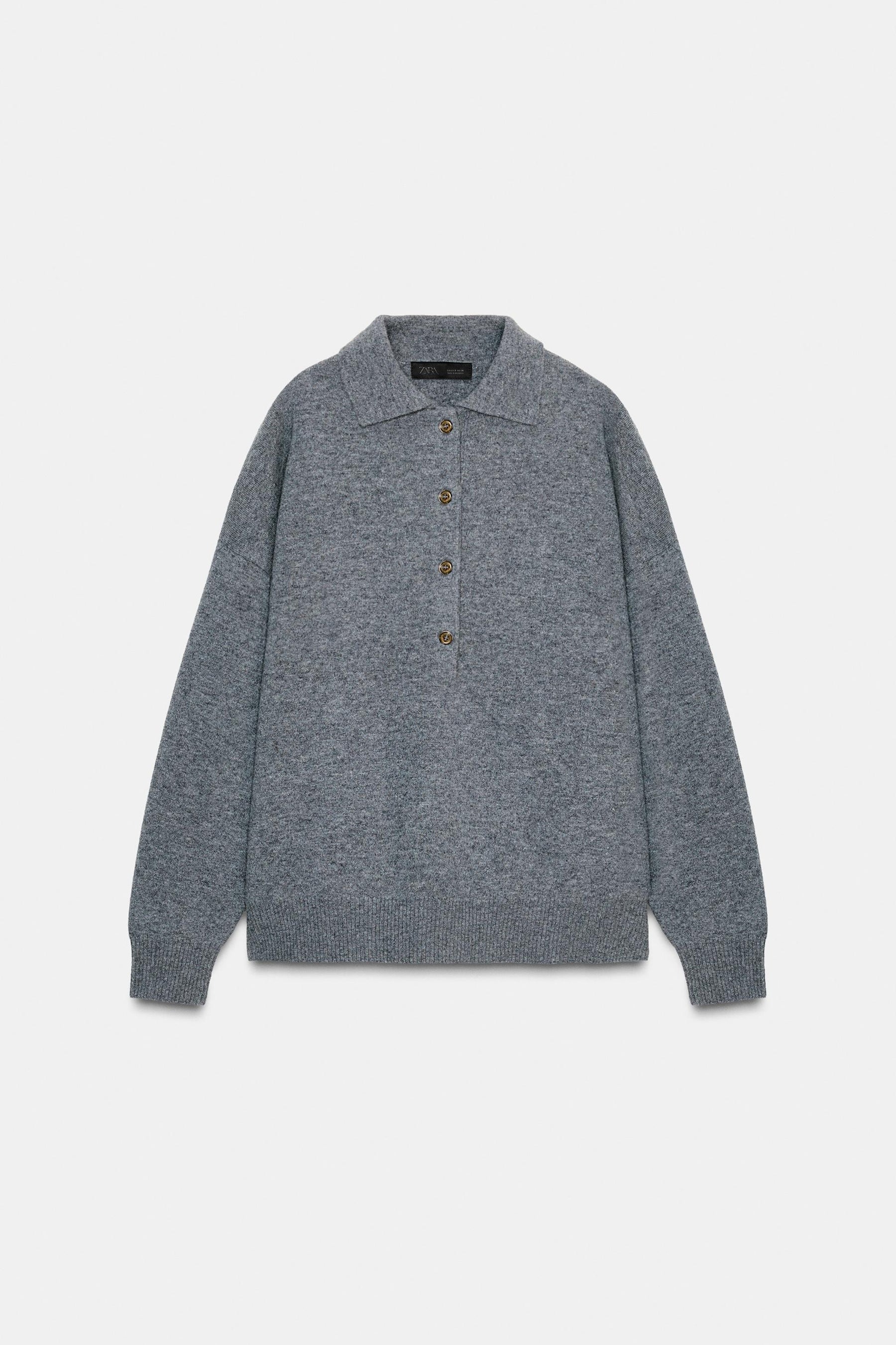 Wool Plain Knit Shirt