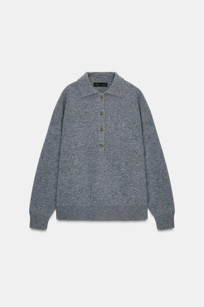 Wool Plain Knit Shirt
