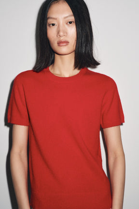 Cashmere short sleeve jumper