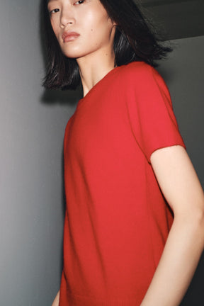 Cashmere short sleeve jumper