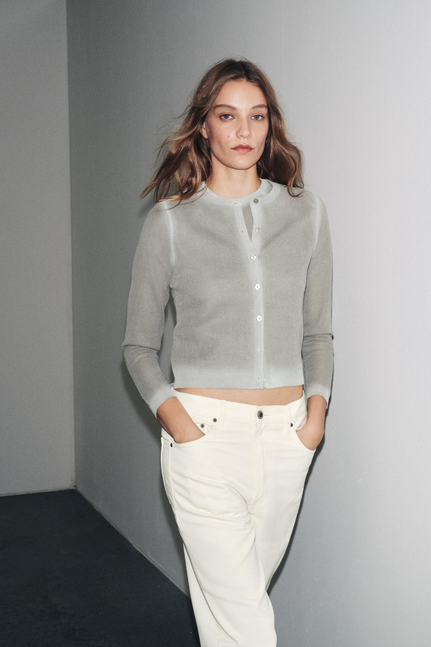 FADED EFFECT CARDIGAN - Image 1