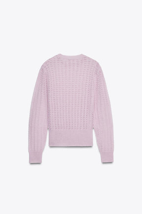 POINTELLE KNIT WOOL AND ALPACA JUMPER - Image 5