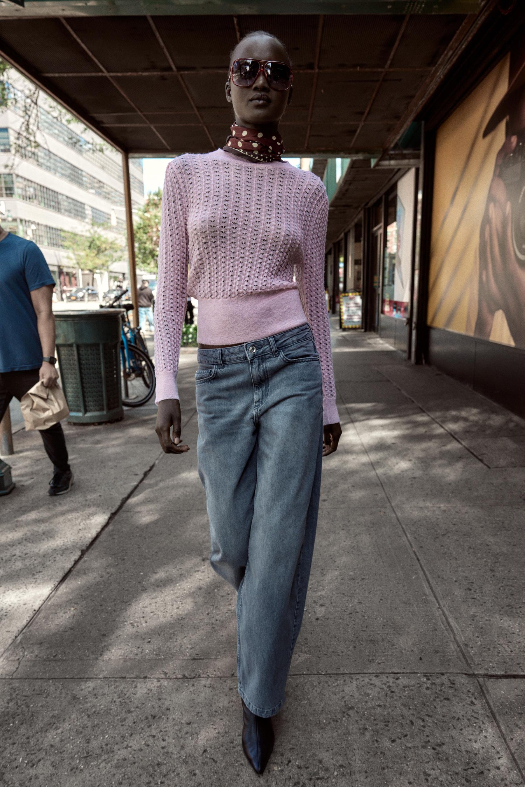 POINTELLE KNIT WOOL AND ALPACA JUMPER - Image 1