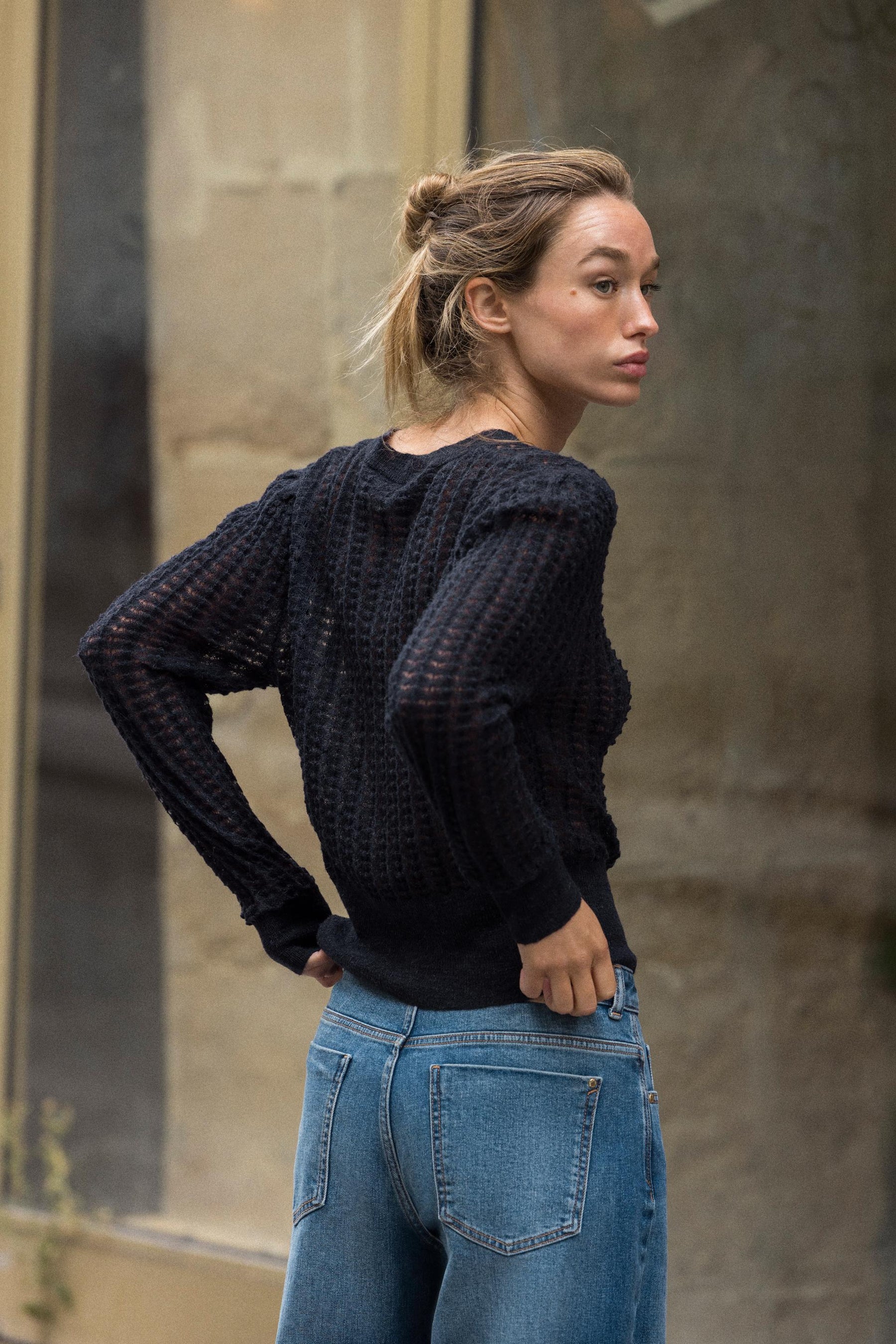 POINTELLE KNIT WOOL AND ALPACA CARDIGAN - Image 4