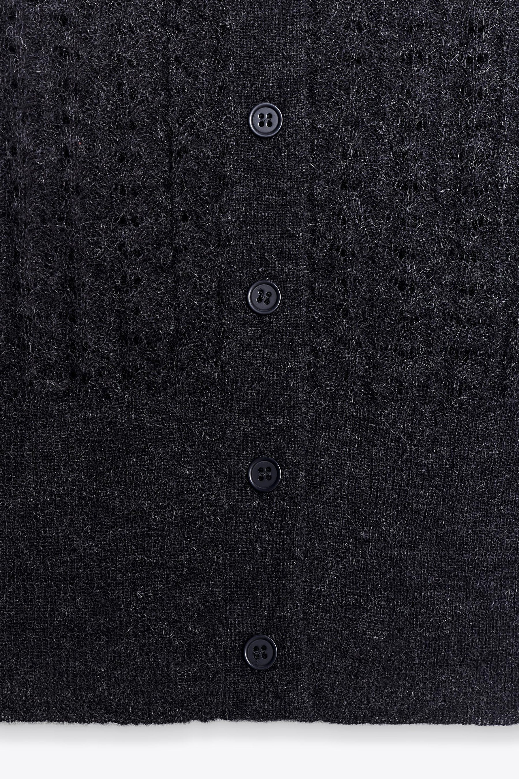 POINTELLE KNIT WOOL AND ALPACA CARDIGAN - Image 7