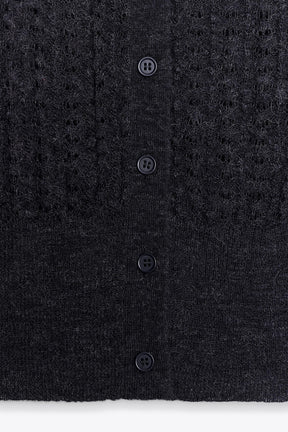 POINTELLE KNIT WOOL AND ALPACA CARDIGAN - Image 7