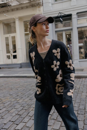 FLORAL JACQUARD CARDIGAN
