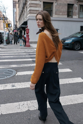 KNOTTED BACK KNIT JUMPER