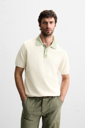 CONTRAST KNIT POLO SHIRT - Image 2