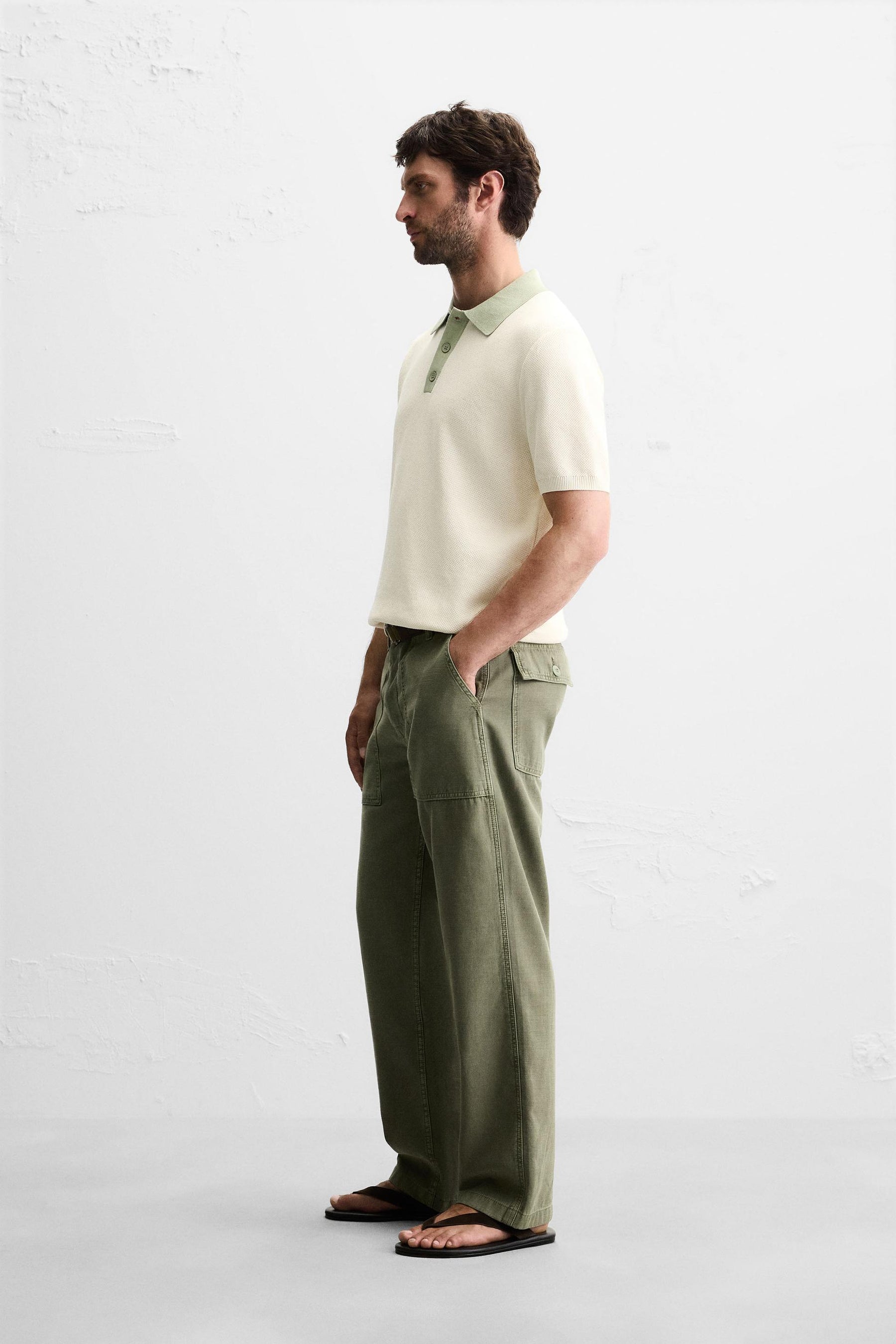 CONTRAST KNIT POLO SHIRT - Image 4