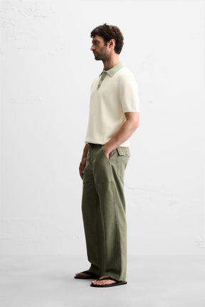 CONTRAST KNIT POLO SHIRT - Image 4