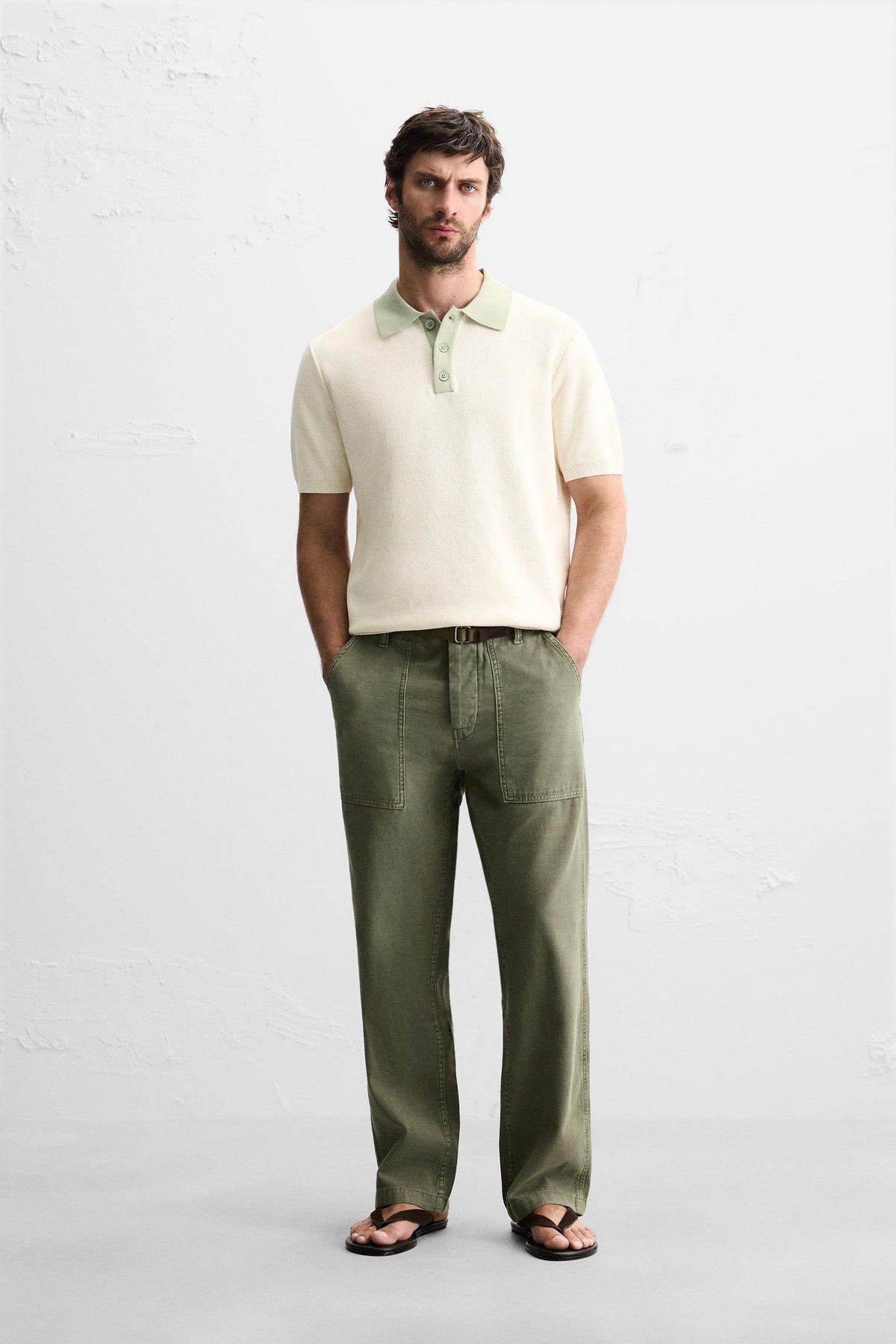 CONTRAST KNIT POLO SHIRT - Image 1