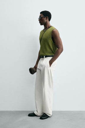 LINEN BLEND KNIT VEST - Image 4