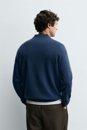 WOOL BLEND KNIT POLO SHIRT - Image 3
