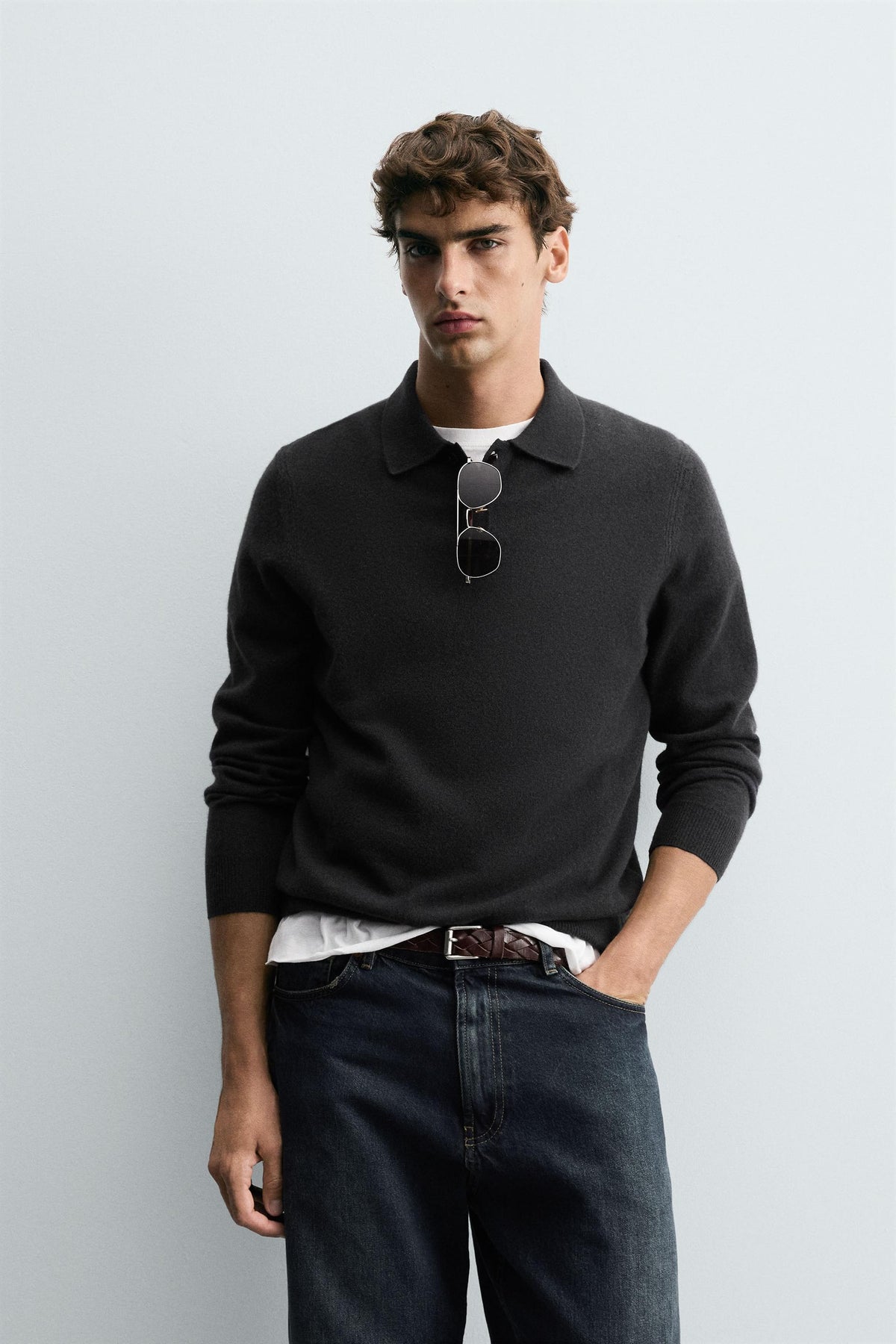 WOOL BLEND KNIT POLO SHIRT - Image 2