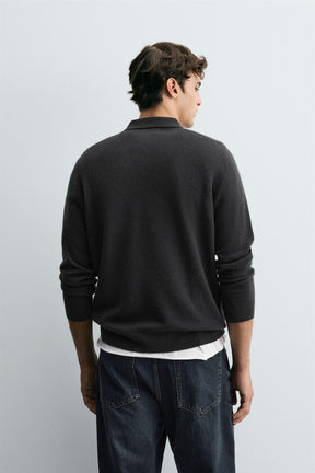 WOOL BLEND KNIT POLO SHIRT - Image 3