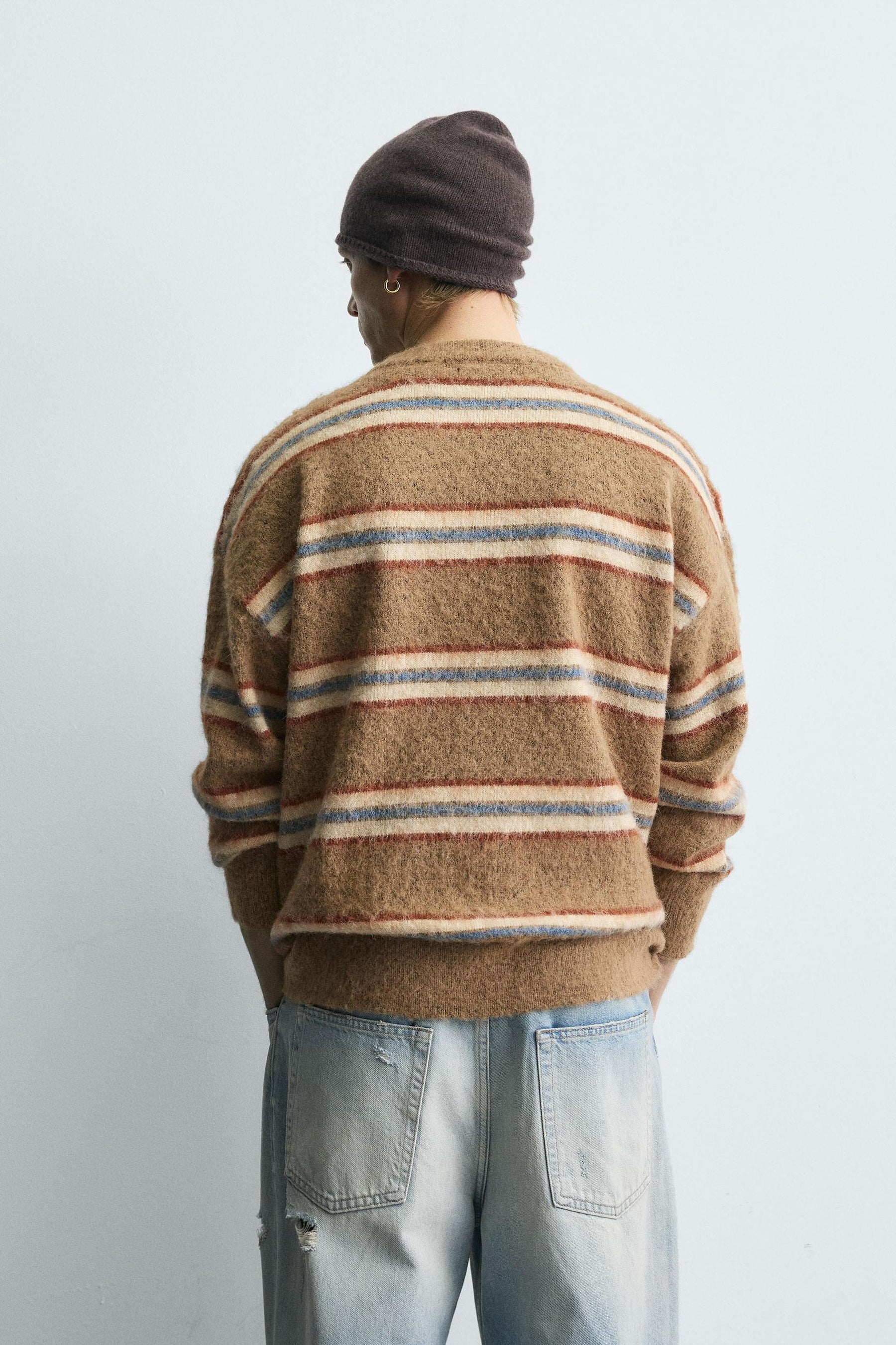 BRUSHED JACQUARD STRIPED JUMPER - Image 3
