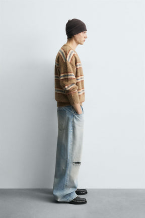 BRUSHED JACQUARD STRIPED JUMPER - Image 4