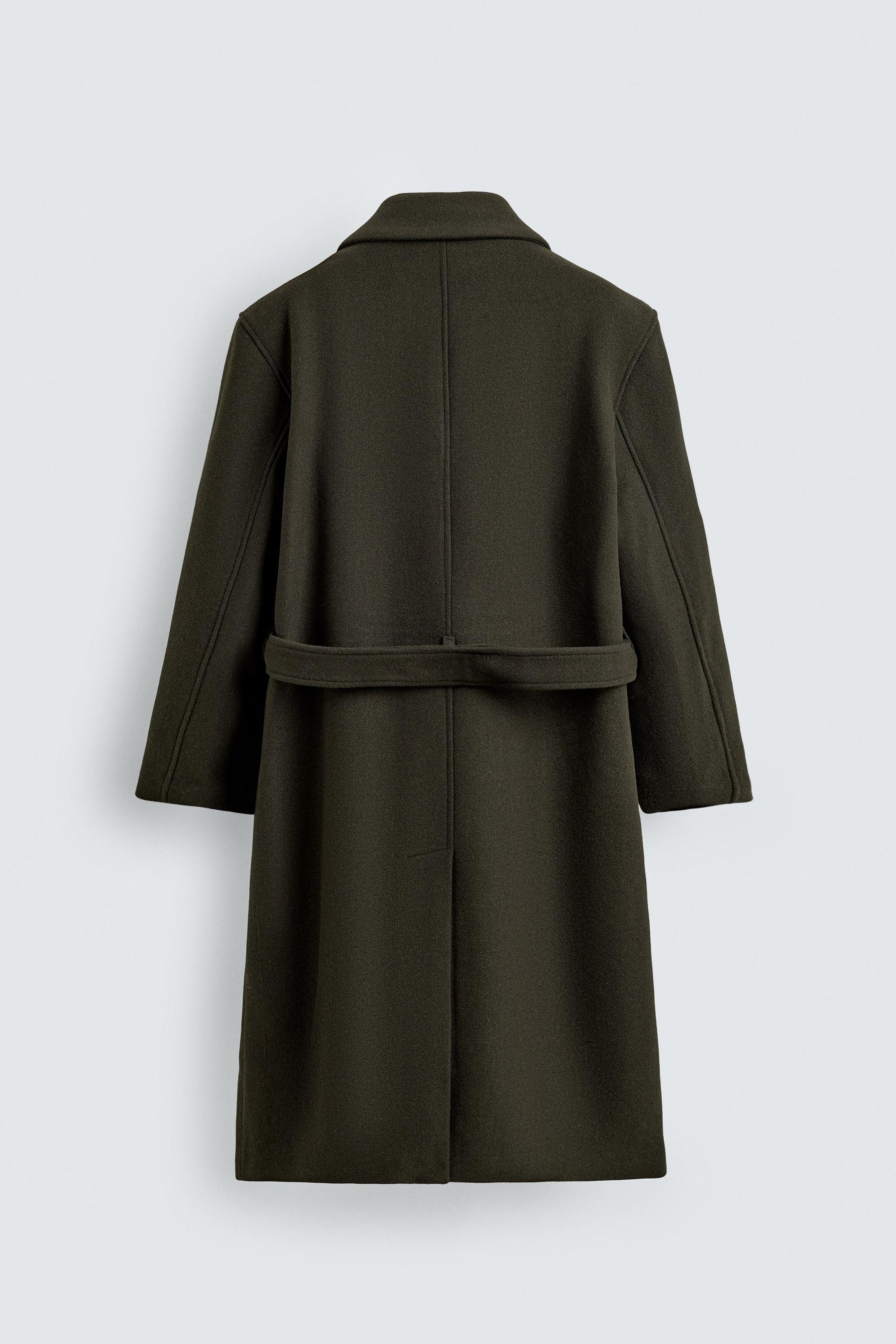 DOUBLE-BREASTED WOOL COAT WITH BELT - Image 8