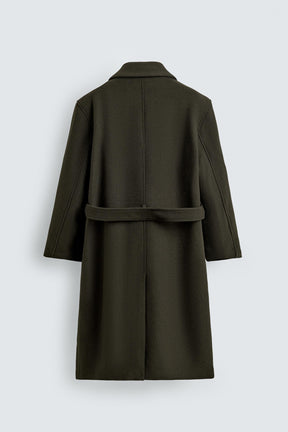DOUBLE-BREASTED WOOL COAT WITH BELT - Image 8