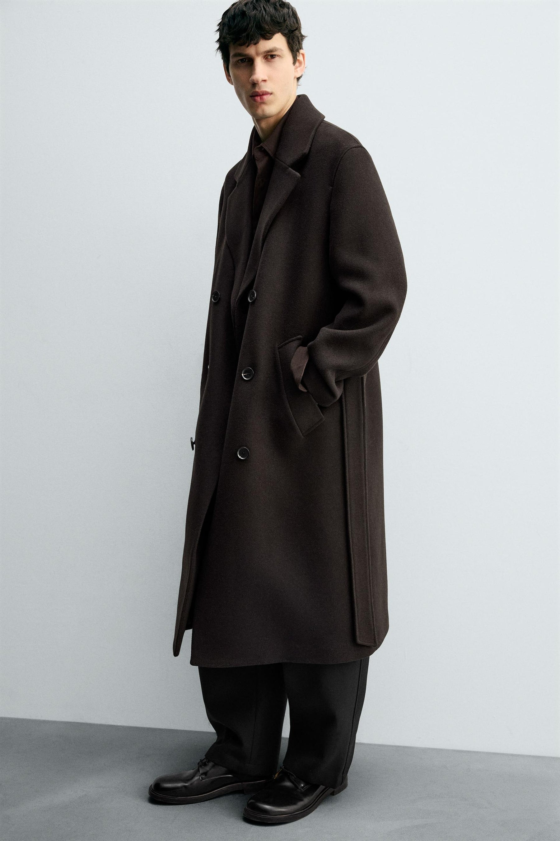 Belted Wool Blend Coat
